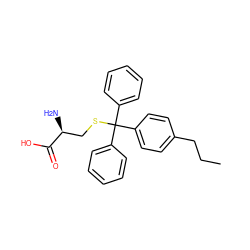 CCCc1ccc(C(SC[C@H](N)C(=O)O)(c2ccccc2)c2ccccc2)cc1 ZINC000066123071