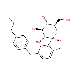 CCCc1ccc(Cc2ccc3c(c2)[C@]2(OC3)O[C@H](CO)[C@@H](O)[C@H](O)[C@H]2O)cc1 ZINC000034641791