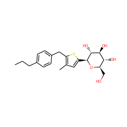 CCCc1ccc(Cc2sc([C@@H]3O[C@H](CO)[C@@H](O)[C@H](O)[C@H]3O)cc2C)cc1 ZINC000072118684