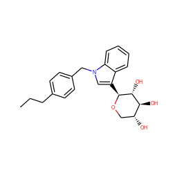 CCCc1ccc(Cn2cc([C@@H]3OC[C@@H](O)[C@H](O)[C@H]3O)c3ccccc32)cc1 ZINC000084757060