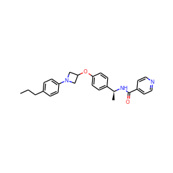 CCCc1ccc(N2CC(Oc3ccc([C@H](C)NC(=O)c4ccncc4)cc3)C2)cc1 ZINC000261190208