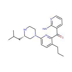 CCCc1ccc(N2CCN[C@@H](CC(C)C)C2)nc1C(=O)c1cccnc1N ZINC000084758315