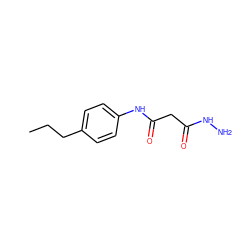 CCCc1ccc(NC(=O)CC(=O)NN)cc1 ZINC000299828904