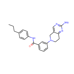 CCCc1ccc(NC(=O)c2cccc(N3CCc4nc(N)ncc4C3)c2)cc1 ZINC000169710047