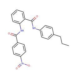 CCCc1ccc(NC(=O)c2ccccc2NC(=O)c2ccc([N+](=O)[O-])cc2)cc1 ZINC001772587593