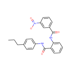 CCCc1ccc(NC(=O)c2ccccc2NC(=O)c2cccc([N+](=O)[O-])c2)cc1 ZINC001772631525