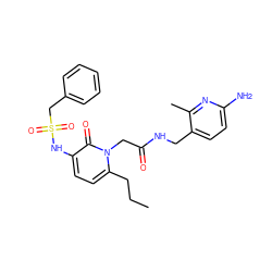 CCCc1ccc(NS(=O)(=O)Cc2ccccc2)c(=O)n1CC(=O)NCc1ccc(N)nc1C ZINC000001488296