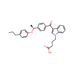 CCCc1ccc(O[C@@H](C)c2ccc(C(=O)c3cn(CCCC(=O)O)c4ccccc34)cc2)cc1 ZINC000013761804