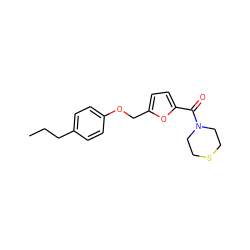 CCCc1ccc(OCc2ccc(C(=O)N3CCSCC3)o2)cc1 ZINC000000115353