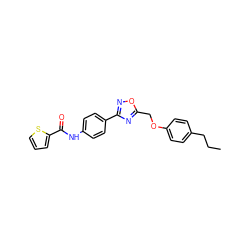 CCCc1ccc(OCc2nc(-c3ccc(NC(=O)c4cccs4)cc3)no2)cc1 ZINC000002931007