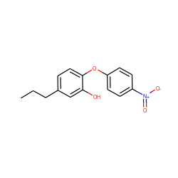 CCCc1ccc(Oc2ccc([N+](=O)[O-])cc2)c(O)c1 ZINC000064485800