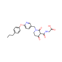 CCCc1ccc(Oc2ccc(CN3CCC(=O)C(C(=O)NCC(=O)O)C3=O)cn2)cc1 ZINC000208094916