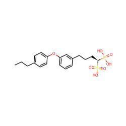 CCCc1ccc(Oc2cccc(CCC[C@@H](P(=O)(O)O)S(=O)(=O)O)c2)cc1 ZINC000013746404