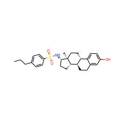 CCCc1ccc(S(=O)(=O)N[C@H]2CC[C@H]3[C@@H]4CCc5cc(O)ccc5[C@H]4CC[C@]23C)cc1 ZINC000082149936