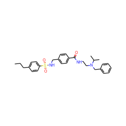 CCCc1ccc(S(=O)(=O)NCc2ccc(C(=O)NCCN(Cc3ccccc3)C(C)C)cc2)cc1 ZINC000066166483