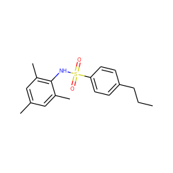 CCCc1ccc(S(=O)(=O)Nc2c(C)cc(C)cc2C)cc1 ZINC000007053359