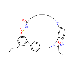 CCCc1ccc2c(c1)-c1ccc(cc1)Cn1c(CCC)nc3ccc(cc3c1=O)NCCCCCCC(=O)NS2(=O)=O ZINC000027728132