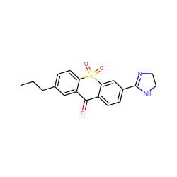 CCCc1ccc2c(c1)C(=O)c1ccc(C3=NCCN3)cc1S2(=O)=O ZINC000013755806