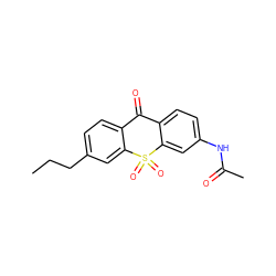 CCCc1ccc2c(c1)S(=O)(=O)c1cc(NC(C)=O)ccc1C2=O ZINC000013737658