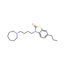 CCCc1ccc2c(c1)sc(=O)n2CCCCN1CCCCCC1 ZINC000096916519