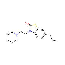 CCCc1ccc2c(c1)sc(=O)n2CCN1CCCCC1 ZINC000000007306