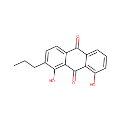 CCCc1ccc2c(c1O)C(=O)c1c(O)cccc1C2=O ZINC000013454733