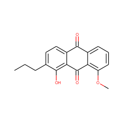 CCCc1ccc2c(c1O)C(=O)c1c(OC)cccc1C2=O ZINC000013454714