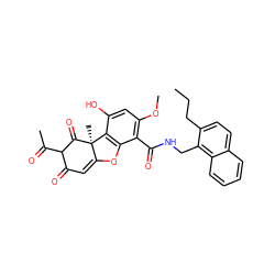 CCCc1ccc2ccccc2c1CNC(=O)c1c(OC)cc(O)c2c1OC1=CC(=O)C(C(C)=O)C(=O)[C@]12C ZINC000101510960