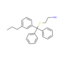 CCCc1cccc(C(SCCN)(c2ccccc2)c2ccccc2)c1 ZINC000084619925