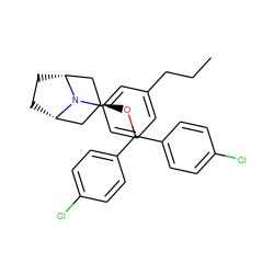 CCCc1cccc(N2[C@H]3CC[C@@H]2C[C@@H](OC(c2ccc(Cl)cc2)c2ccc(Cl)cc2)C3)c1 ZINC000103224234