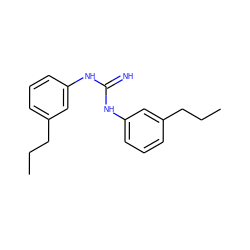 CCCc1cccc(NC(=N)Nc2cccc(CCC)c2)c1 ZINC000013733759