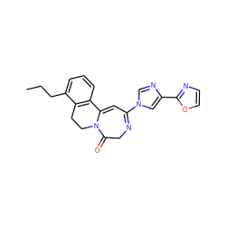 CCCc1cccc2c1CCN1C(=O)CN=C(n3cnc(-c4ncco4)c3)C=C21 ZINC000149253590