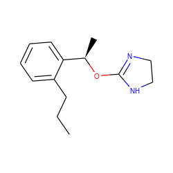 CCCc1ccccc1[C@@H](C)OC1=NCCN1 ZINC000045301115