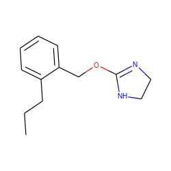 CCCc1ccccc1COC1=NCCN1 ZINC000045255608