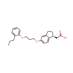 CCCc1ccccc1OCCCOc1ccc2c(c1)CC[C@H]2CC(=O)O ZINC000014977031