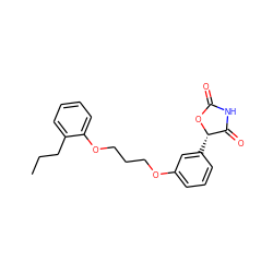 CCCc1ccccc1OCCCOc1cccc([C@@H]2OC(=O)NC2=O)c1 ZINC000027179849