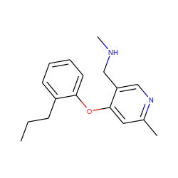 CCCc1ccccc1Oc1cc(C)ncc1CNC ZINC000029125159