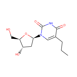 CCCc1cn([C@H]2C[C@H](O)[C@@H](CO)O2)c(=O)[nH]c1=O ZINC000003775013