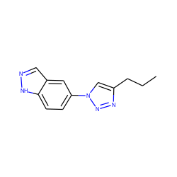 CCCc1cn(-c2ccc3[nH]ncc3c2)nn1 ZINC000066076585