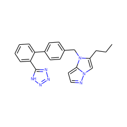 CCCc1cn2nccc2n1Cc1ccc(-c2ccccc2-c2nnn[nH]2)cc1 ZINC000027318681