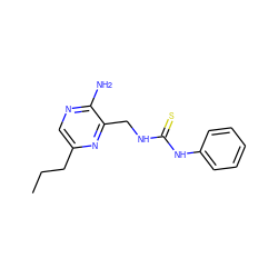 CCCc1cnc(N)c(CNC(=S)Nc2ccccc2)n1 ZINC000071281821