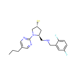 CCCc1cnc(N2C[C@H](S)C[C@H]2CNCc2cc(F)ccc2F)nc1 ZINC000013607955