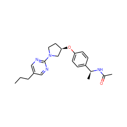 CCCc1cnc(N2CC[C@@H](Oc3ccc([C@H](C)NC(C)=O)cc3)C2)nc1 ZINC000261191061