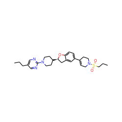 CCCc1cnc(N2CCC([C@@H]3Cc4cc(C5=CCN(S(=O)(=O)CCC)CC5)ccc4O3)CC2)nc1 ZINC000169337173