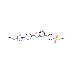 CCCc1cnc(N2CCC([C@@H]3Cc4cc(C5CCN(S(=O)(=O)CCC)CC5)ccc4O3)CC2)nc1 ZINC000143627660