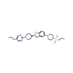 CCCc1cnc(N2CCC([C@@H]3Cc4cc(N5CCN(S(=O)(=O)CCC)CC5)ccc4O3)CC2)nc1 ZINC000169337178