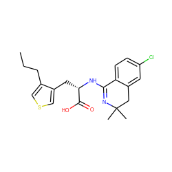 CCCc1cscc1C[C@H](NC1=NC(C)(C)Cc2cc(Cl)ccc21)C(=O)O ZINC000095921212