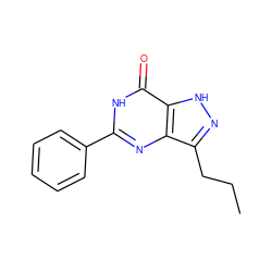 CCCc1n[nH]c2c(=O)[nH]c(-c3ccccc3)nc12 ZINC000029485894