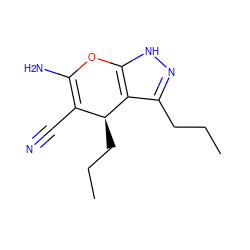 CCCc1n[nH]c2c1[C@@H](CCC)C(C#N)=C(N)O2 ZINC000006529144