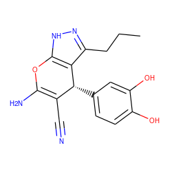 CCCc1n[nH]c2c1[C@H](c1ccc(O)c(O)c1)C(C#N)=C(N)O2 ZINC000032534159